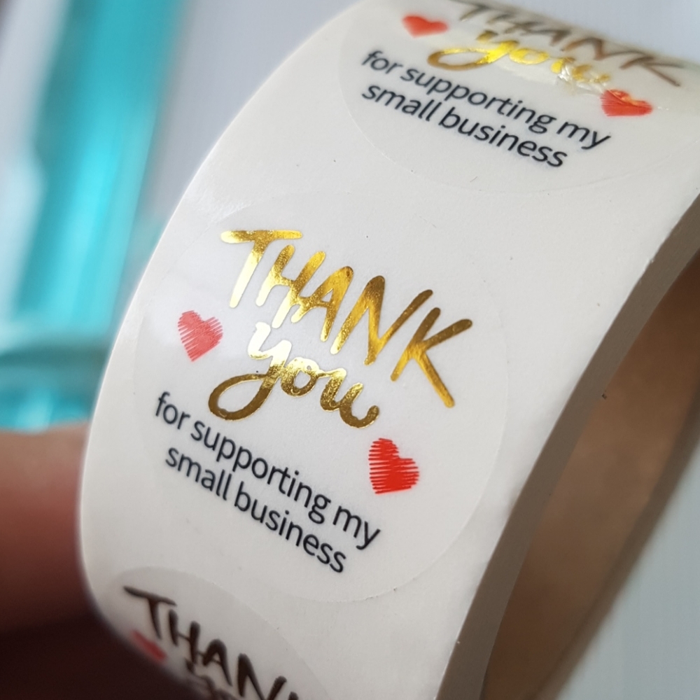 500 pcs Thank You Stickers with Heart